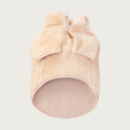 Load image into Gallery viewer, View of the underside of the Wheat Sherpa Jacket, showcasing its short sleeves, 3/4 zip neck, and wide opening to slide over a dog's head and fit over their body.
