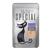 A 2.4 oz pouch of Tiki Cat Special Function Formula, Light. Supports trim & fit condition with chicken, turkey & pumpkin in broth. Non-GMO ingredients, potato-free & no added sugar.
