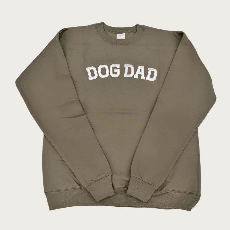 threads and needles army green dog dad sweatshirt