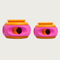 Load image into Gallery viewer, Both sizes of The Spinner dog toy, side by side to show size difference.
