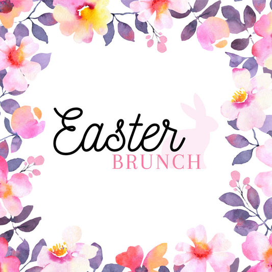 Promotional image for Easter Brunch with a Spring-themed layout.