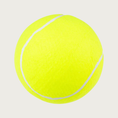 Load image into Gallery viewer, A large, bright yellow tennis ball with traditional white seam lines.
