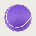 Load image into Gallery viewer, A large, bright purple tennis ball with traditional white seam lines.

