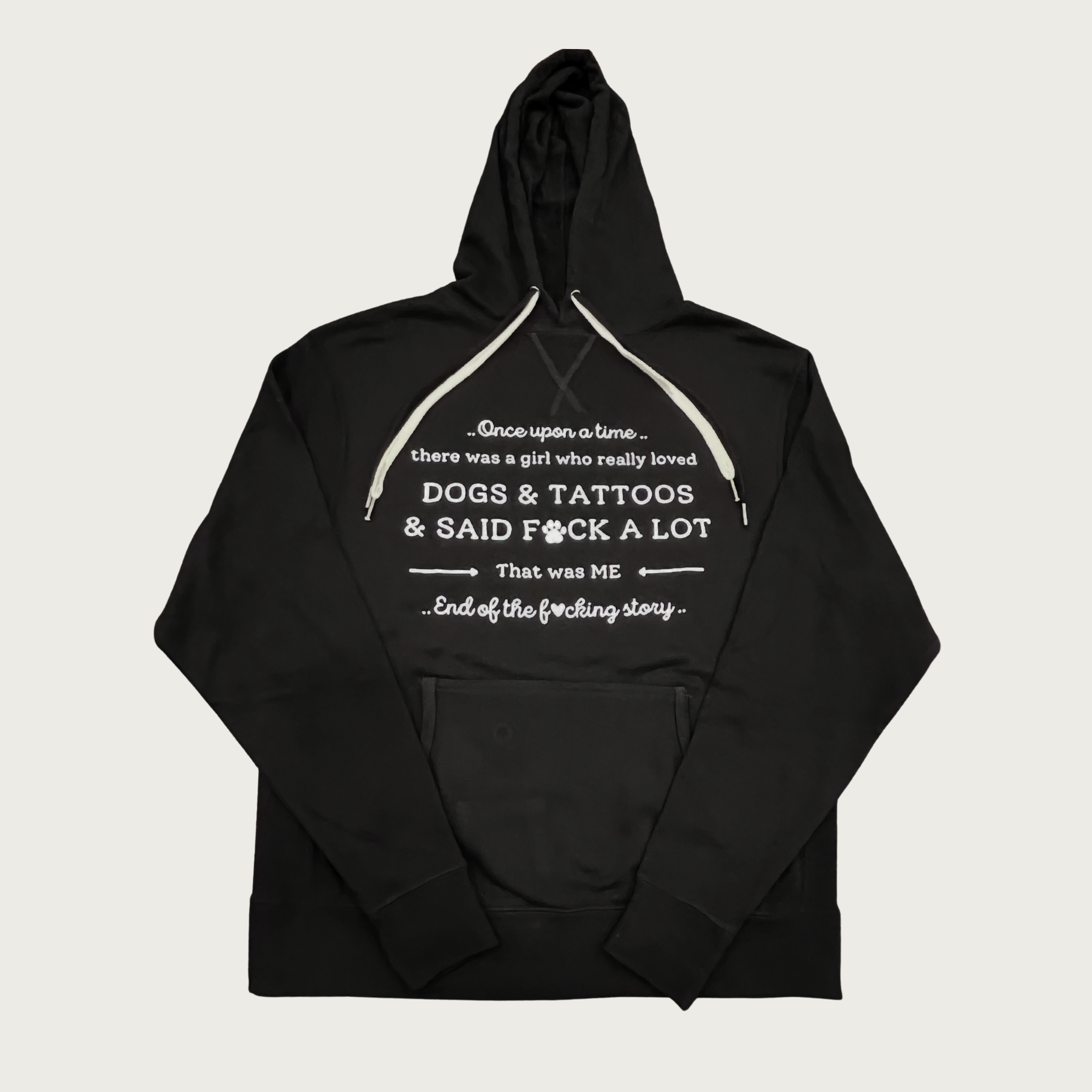 Alternate view of the hoodie laid flat.