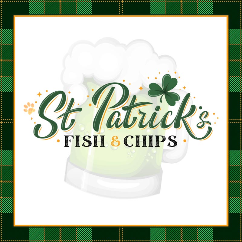 Promotional graphic for St. Patrick's Fish & Chips.