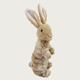 Load image into Gallery viewer, 19in tall, tan plush rabbit dog toy in a standing position. Features long ears and a textured body similar to a very wide wale corduroy. Embroidered facial details.
