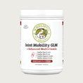 Load image into Gallery viewer, White plastic tub of Wholistic Pet Organics Joint Mobility GLM + Enhanced Multivitamin supplement with green lipped mussels. Supports: healthy hips & joints, healthy skin & coat, healthy digestion system, healthy immune system. 68 day supply for a20 lb pet. Net contents: 1 lb.

