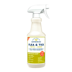 16 oz Wondercide Flea & Tick Pets + Home Spray, Lemongrass Scent. Kills, repels and prevents fleas, ticks & mosquitoes. Safe for dogs & cats of all ages, when used as directed.