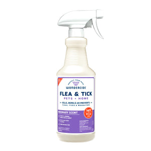 16 oz Wondercide Flea & Tick Pets + Home Spray, Rosemary Scent. Kills, repels and prevents fleas, ticks & mosquitoes. Safe for dogs & cats of all ages, when used as directed.
