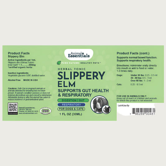 ANIMAL ESSENTIALS Slippery Elm Herbal Tonic for Dogs & Cats