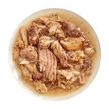A bowl of Aujou by RAWZ Aku Tuna & Mackerel recipe, showing large and small chunks of fish.
