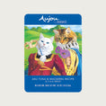Load image into Gallery viewer, A 2.46 oz blue pouch of Aujou by RAWZ Aku Tuna & Mackerel Recipe in a Silky Broth. Adult cat food, no guar gum. Illustrated image shows cats in ancient Italian dress.
