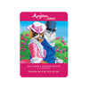 A 2.46 oz hot pink pouch of Aujou by RAWZ Aku Tuna & Salmon Recipe in a Silky Broth. Adult cat food, no guar gum. Illustrated image shows cats in Victorian dress.