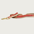 Load image into Gallery viewer, Dog leash with horizontal striped pattern in shades of burnt orange, gray and tan.
