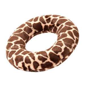 Plush Python Ring toy from Fluff & Tuff. Large ring shaped toy with a brown & beige python snake print.