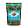 A 4 pound black, vibrant blue, and yellow bag of Fromm Chicken au Frommage Recipe cat food. The banner on top of the bag reads "Grain-Free Entree".