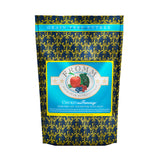 A 4 pound black, vibrant blue, and yellow bag of Fromm Chicken au Frommage Recipe cat food. The banner on top of the bag reads "Grain-Free Entree".