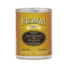 A 12.2 oz can of Fromm chicken and sweet potato pâté dog food. Grain free.
