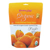 14 oz white & orange colored bag of Grandma Lucy's Organic Oven Baked Dog Treats. Pumpkin Recipe. Made with the highest-quality ingredients for dogs. Photo of a stack of pumpkins is on the bottom half of the bag. A true to size image of the actual teddy bear shaped cookie treat, is near the brand name at top of bag. It's about 2" tall.