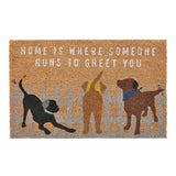 Door Mat - Dog Runs To Greet You