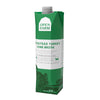 A 32 oz green & white carton with spout, of Open Farm Homestead Turkey Bone Broth Meal Topper for Dogs & Cats. 