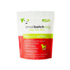 A red and white bag of Smallbatch beef batch recipe, frozen raw dog food. This 6 pound bag contains 12 patties.