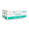 A teal and white box of Smallbatch lamb batch recipe, frozen raw dog food. This 18 pound bulk box contains 36 patties.