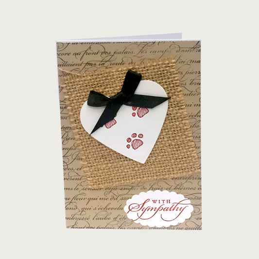 Burlap Heart Sympathy Card