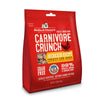 3.25 oz red bag of Stella & Chewy's Freeze-Dried Raw Carnivore Crunch Cage-Free Chicken Recipe Treats for Dogs. Grain-Free, 98% chicken, organs & ground bone. Less than 3 calories per treat. Single source animal protein.