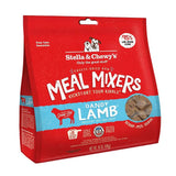 18 oz red bag of Stella & Chewy's "Only the good stuff" Freeze-Dried Raw Meal Mixers "Kickstart Your Kibble" Dandy Lamb recipe for dogs. Additional text: 95% lamb, organs & bone, grain free, grass-fed, single source animal protein.