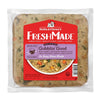 A 16 oz clear pouch of Stella & Chewy's FreshMade Gently Cooked Gobblin' Good dog food. Product is visible around the centered red label, and looks like finely ground turkey with chopped vegetables.