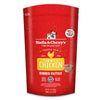 3 lb red bag of Stella & Chewy's "Only the good stuff" Chewy's Chicken Dinner Patties. Additional text: 95% chicken, organs & bone, frozen raw, grain free, cage free, single source animal protein.