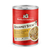 A 12.5 oz can of Stella & Chewy's Gourmet Stew Chicken, Carrot & Broccoli Stew for adult dogs. Grain free and protein rich, shreds of cage-free chicken & chunks of chicken liver with veggies and herbs in a savory broth.