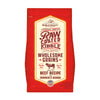 3.5 lb red bag of Stella & Chewy's Freeze-Dried Raw Coated Kibble, Oven Baked, Wholesome Grains Grass-Fed Beef Recipe with Pumpkin & Quinoa for dogs. Poultry & legume free. A small illustration of a bull is in the center of the bag.