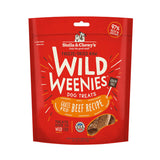 3.25 oz red bag of Stella & Chewy's Freeze-Dried Raw Wild Weenies Grass-Fed Beef Recipe Treats for Dogs. Grain-Free, 97% beef & organs.