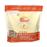 A 1.25 pound bag of Steve's Real Food freeze-dried raw food nuggets in the pork recipe for both dogs and cats. Makes 5 pounds when rehydrated.