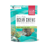 6 oz bag of The Honest Kitchen Pure & Tasty Ocean Chews, Hearty Wolffish Skins. Healthy, natural rawhide alternative; 1 ingredient, extended chew time, easily digestible large chews. Dog treat.