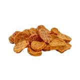 A close-up photo of a small pile of Wet Nose Chicken Nuggets dog treats. They are coin-shaped, round discs, about 1.5" wide, and a pale orangey-tan color.