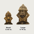 Load image into Gallery viewer, Small and large fire hydrant-shaped dental chews, side by side. Small measures 2.43 in long and Large measures 3.75 in long.
